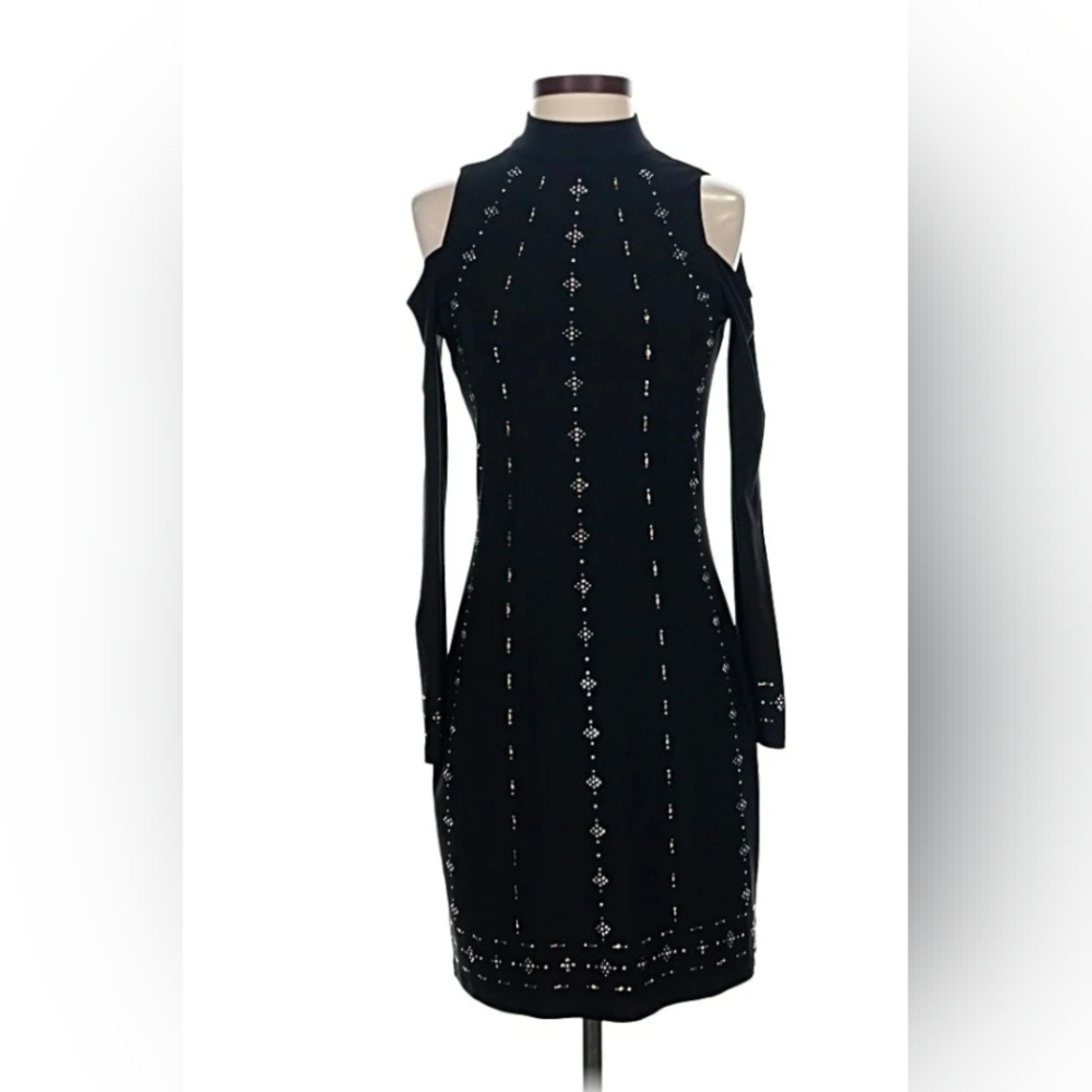 Elegant Black Cold Shoulder Dress